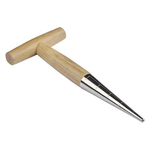Stainless Steel Dibber Hand Tools Traditional Garden Hand Dibber with Light Weight Wooden Handle